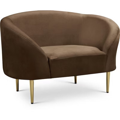 Meridian Furniture,Ritz Brown Velvet Chair | Target