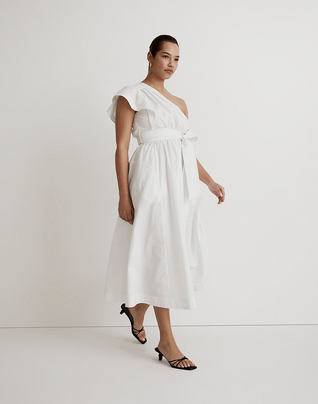 Ruffled One-Shoulder Midi Dress | Madewell