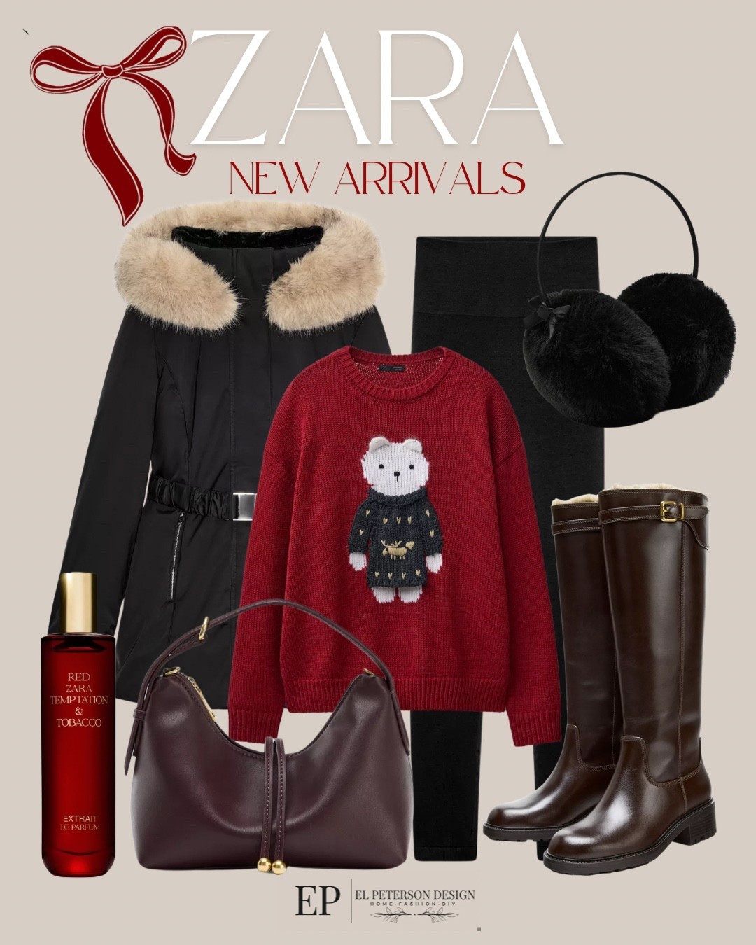 Zara 
New arrivals
Leggings
Sweater
Purse
Knee high boots
Jacket
Ear muffs


#LTKFindsUnder100