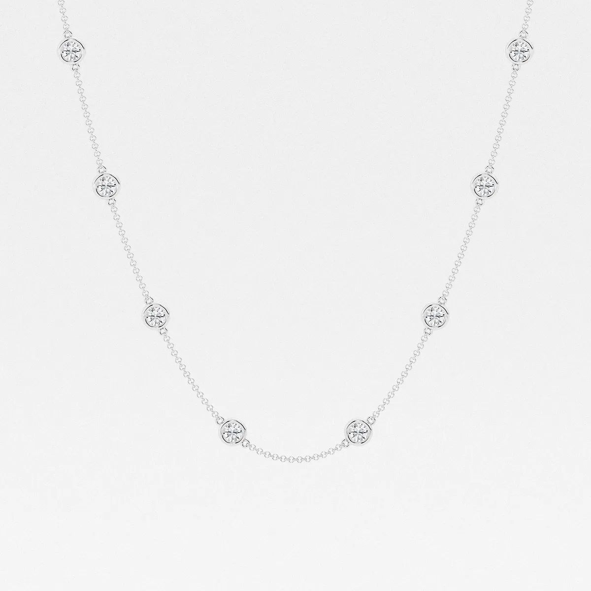 3 ctw Round Lab Grown Diamond Station Fashion Necklace | Grown Brilliance