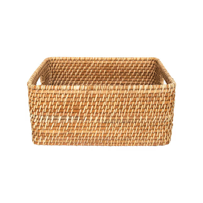 we think storage (15-in W x 7.38-in H x 11.13-in D) Natural Rattan Basket | Lowe's