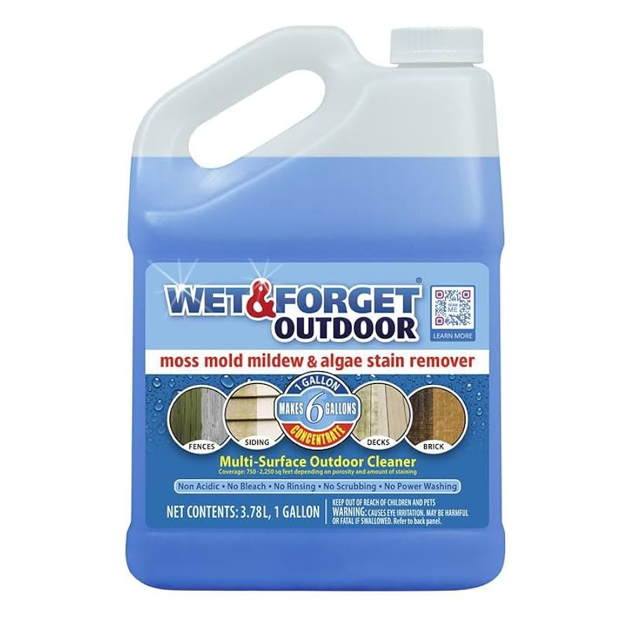 Wet & Forget Moss, Mold, Mildew, & Algae Stain Remover Multi-Surface Outdoor Cleaner Concentrate,... | Amazon (US)