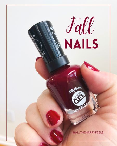Fall Nails, Fall mail color, dark red mail polish, winter nails, nails, nail polish, autumn nails, allthehappyfeels

#LTKbeauty #LTKfindsunder50 #LTKSeasonal