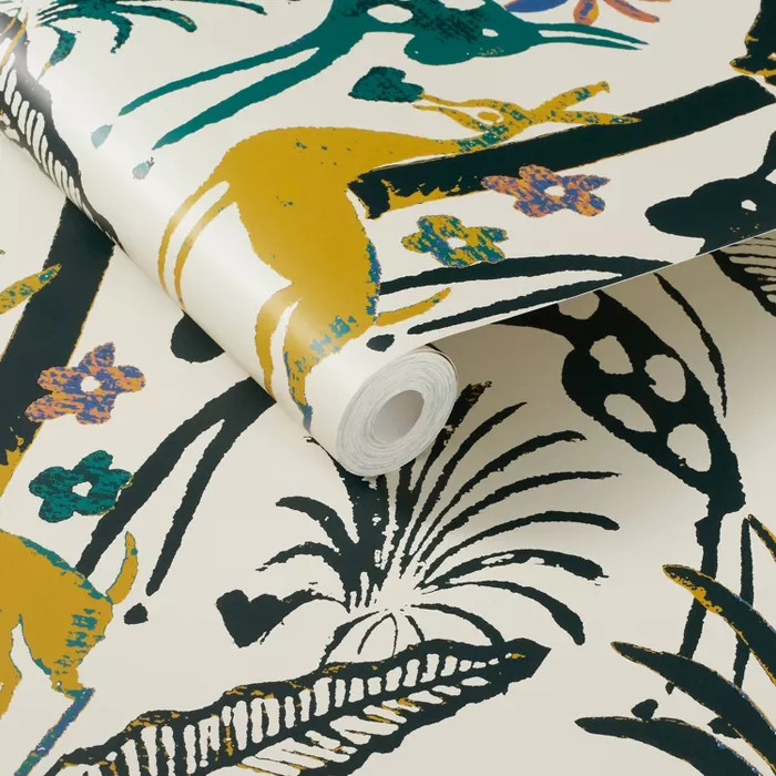 Fiesta Animals Peel and Stick Wallpaper Cream - Opalhouse™ designed with Jungalow™ | Target