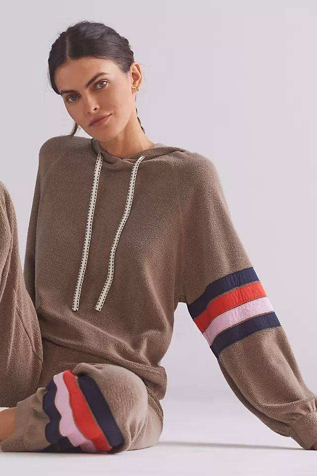 Sundry Striped Sherpa Hoodie | Anthropologie (US)