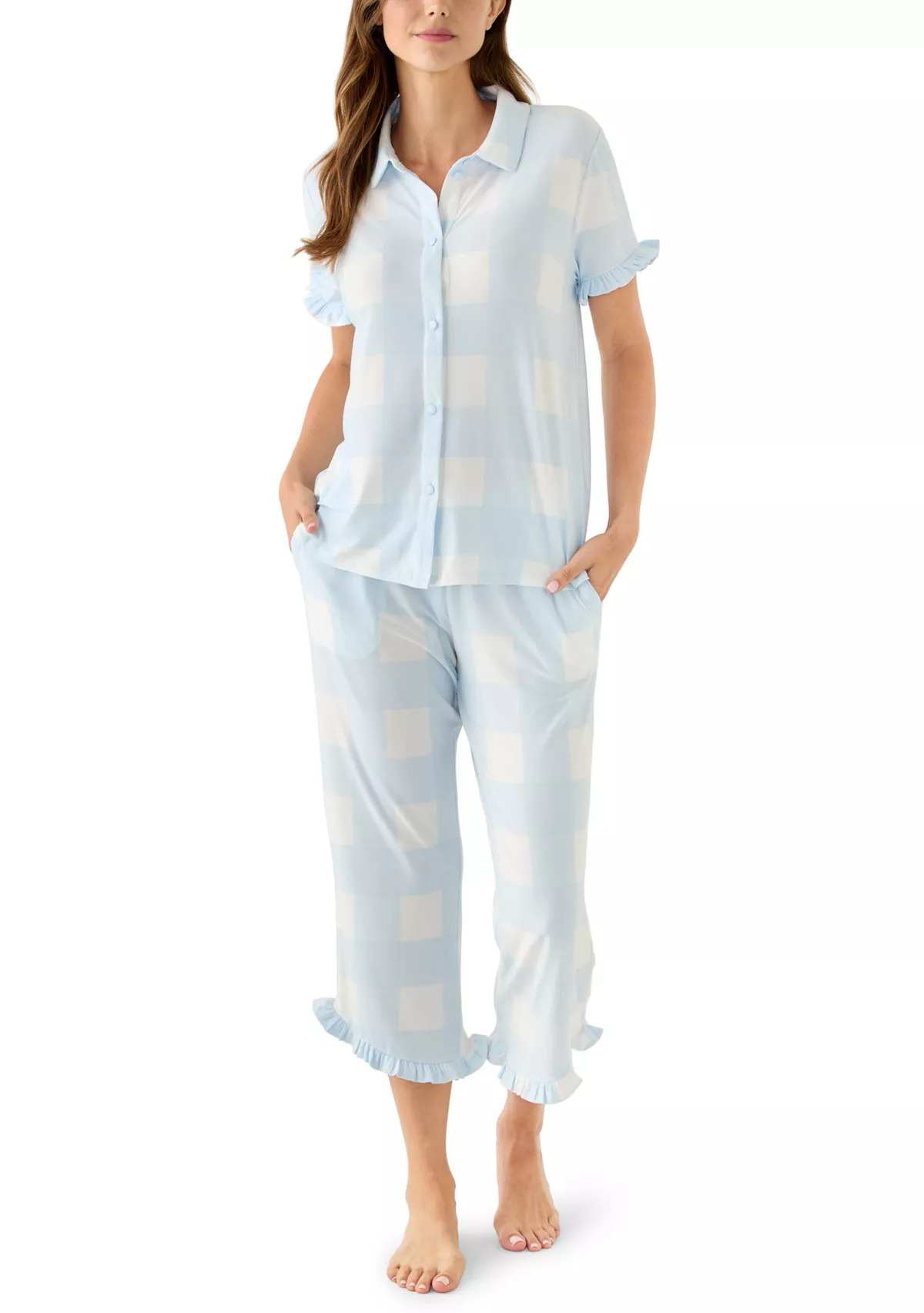 Women's Short Sleeve Ruffle Pajama Set | Belk