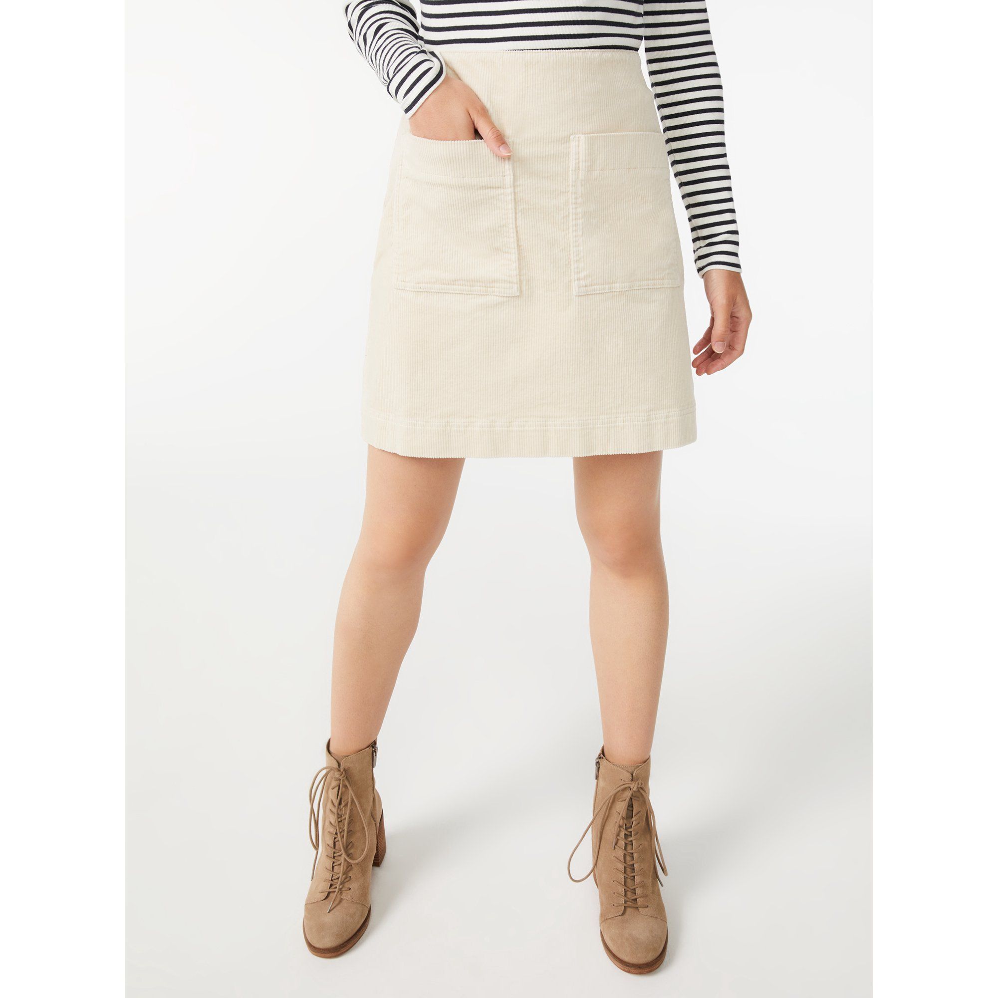 Free Assembly Women's Patch Pocket Mini Skirt | Walmart (US)