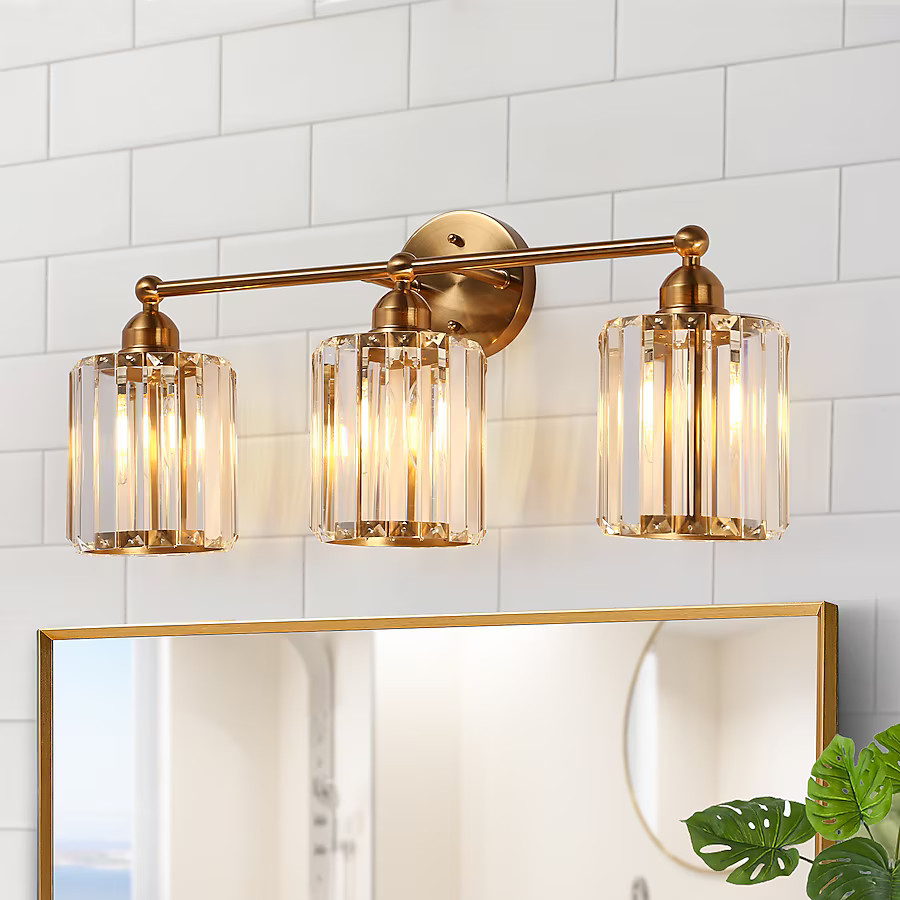 Uolfin 23.6-in 3 Light Polished Copper Modern/contemporary Bathroom Vanity light | Lowe's