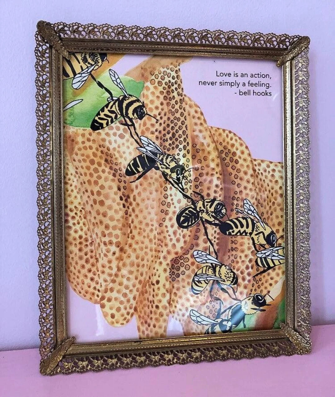 Bees - Lovestruck Print - 8 x10 print - Queer love - queer art - nature art - bell hooks quote | Etsy (US)