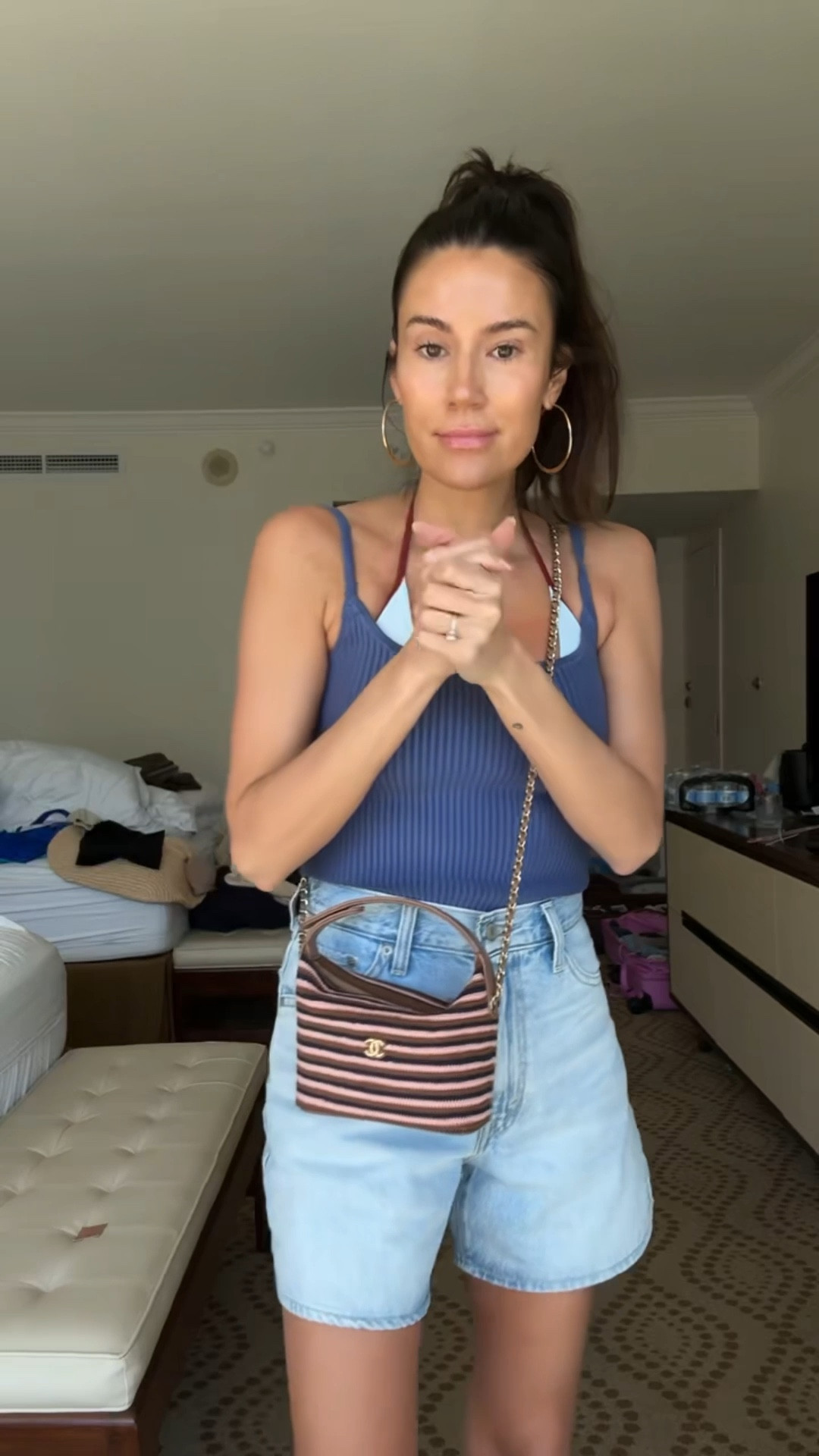 Easy casual vacation outfit 🌊

Reversible tank @abercrombie 
Denim shorts @levis @amazon
Swimsuit & sandals @target @targetfashion

Vacation outfit, beach outfit, pool outfit, mom outfit, spring outfit 

#LTKootd #LTKgrwm #LTKSwim