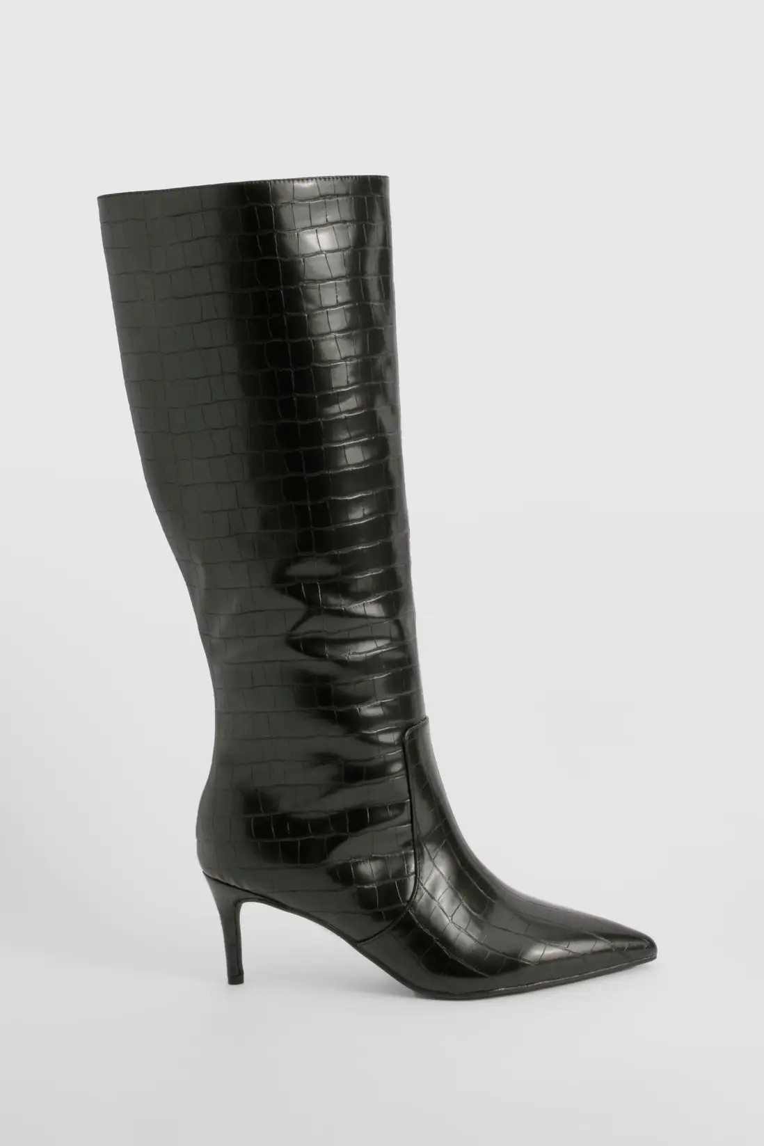 Curved Stiletto Knee High Boots | Boohoo.com (UK & IE)