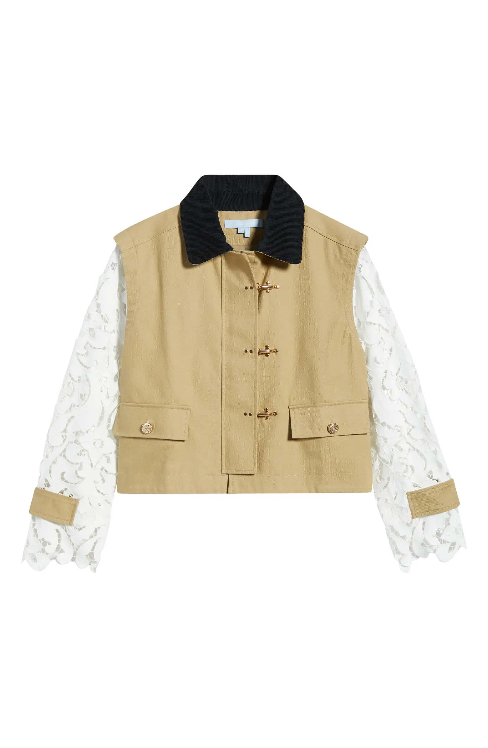 The Clarisse Lace Sleeve Barn Jacket | Nordstrom