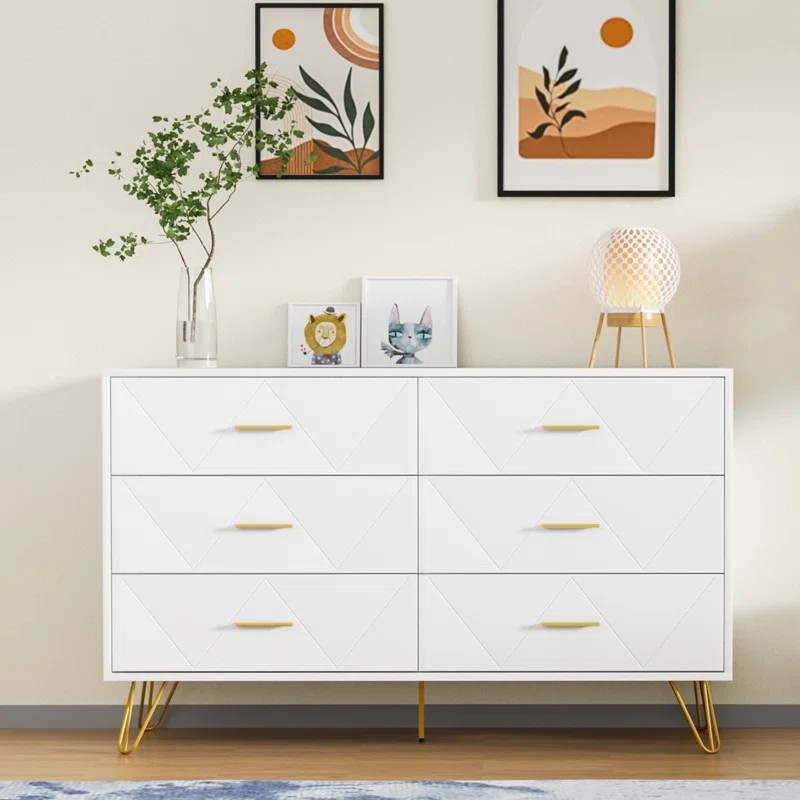 6 Drawer 47.24" W Double Dresser | Wayfair North America
