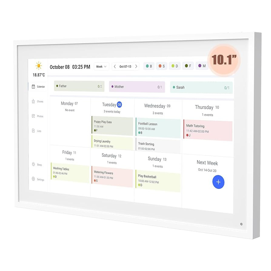 Calender 10.1" HD Digital Calendar, Meal Schedule, Duty Chart, Smart Touch Screen Home interactiv... | Amazon (US)