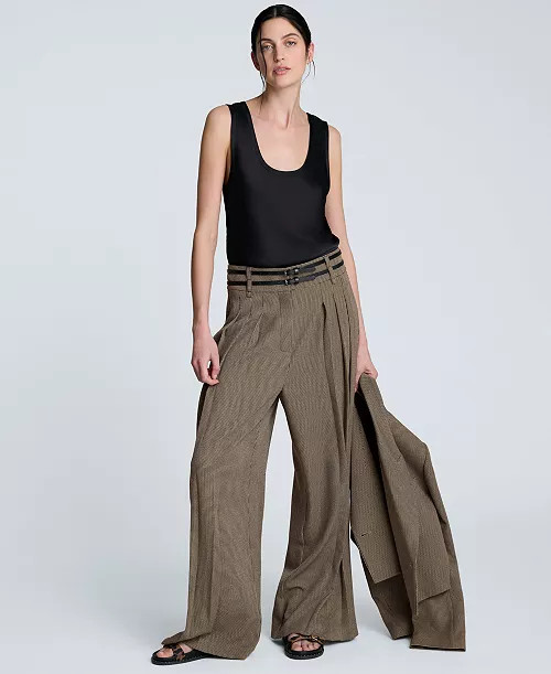 Women's Satin Scoop Neck Sleeveless Top | Macy's
