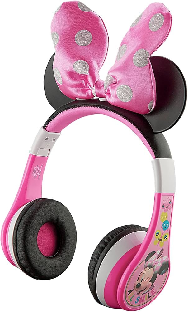 eKids Minnie Mouse Kids Bluetooth Headphones, Wireless with Microphone Includes Aux Cord, Volume ... | Amazon (US)