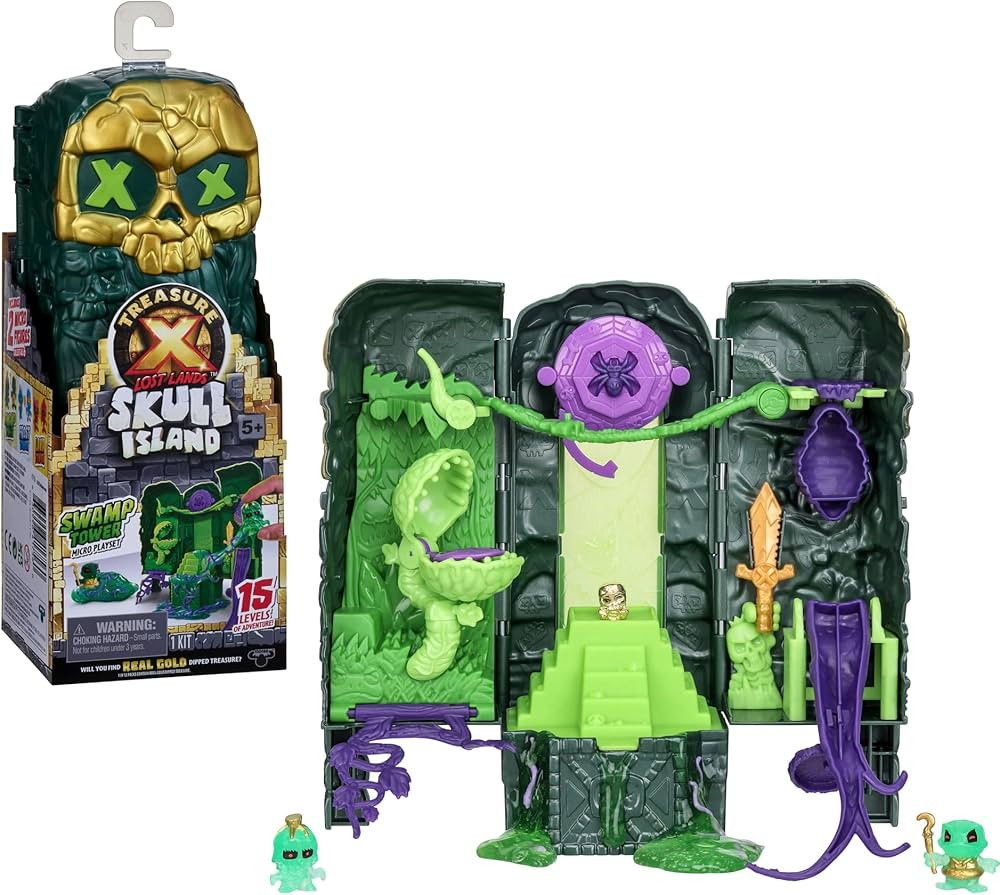 TREASURE X Lost Lands Skull Island Swamp Tower Micro Playset, 15 Levels of Adventure. Survive The... | Amazon (US)