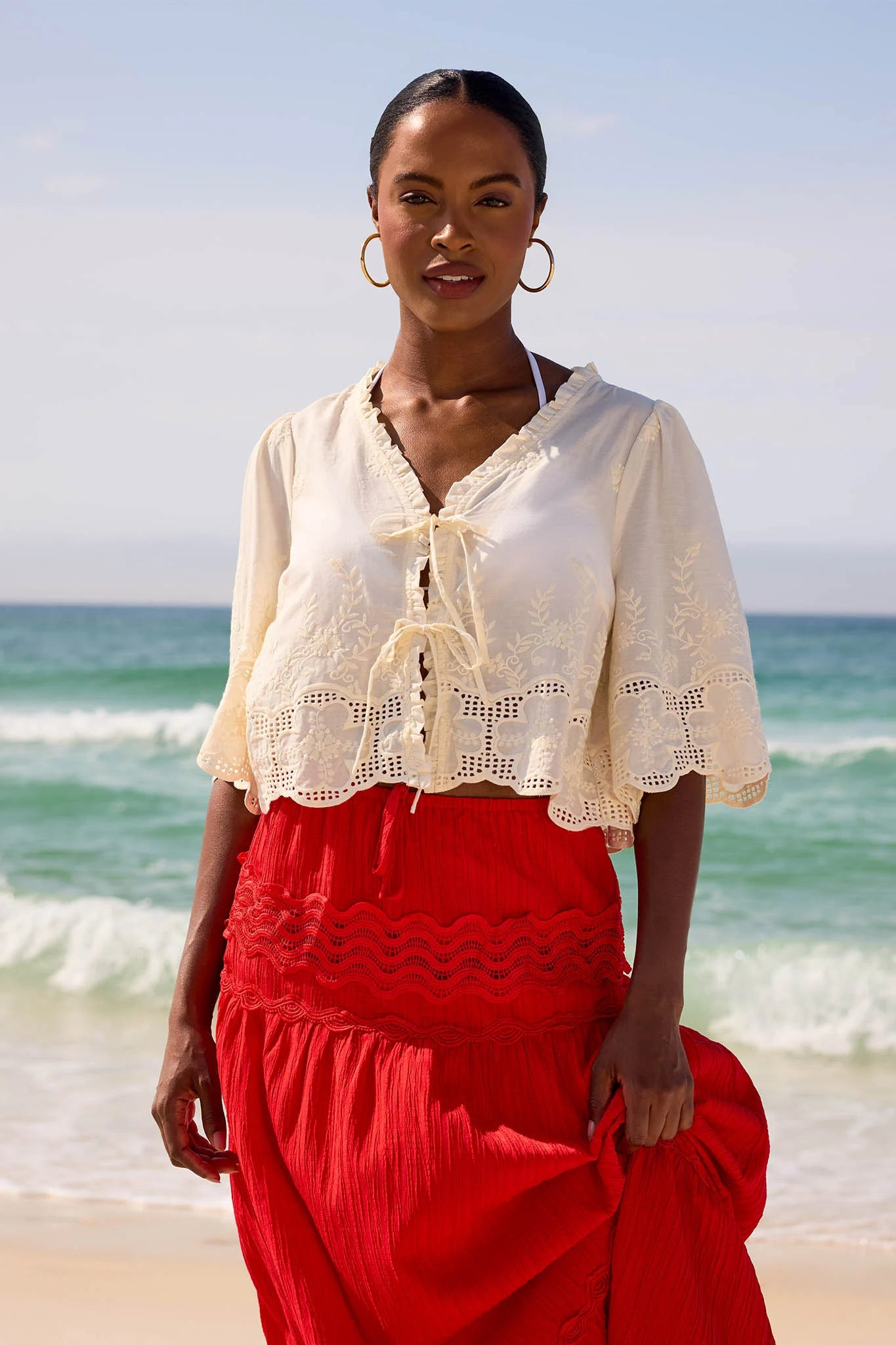 Anderson Top- Ivory Eyelet | Avara