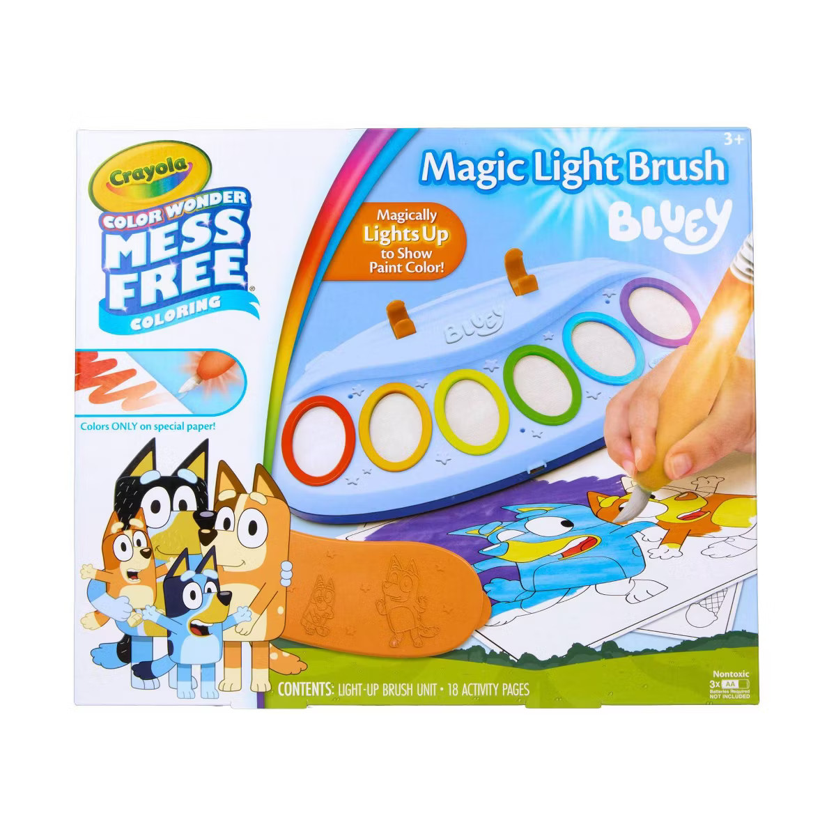 Crayola Color Wonder Magic Light Brush with 6 Mess Free Color and 18 Activity Sheet, Bluey,Age 3+ | Target