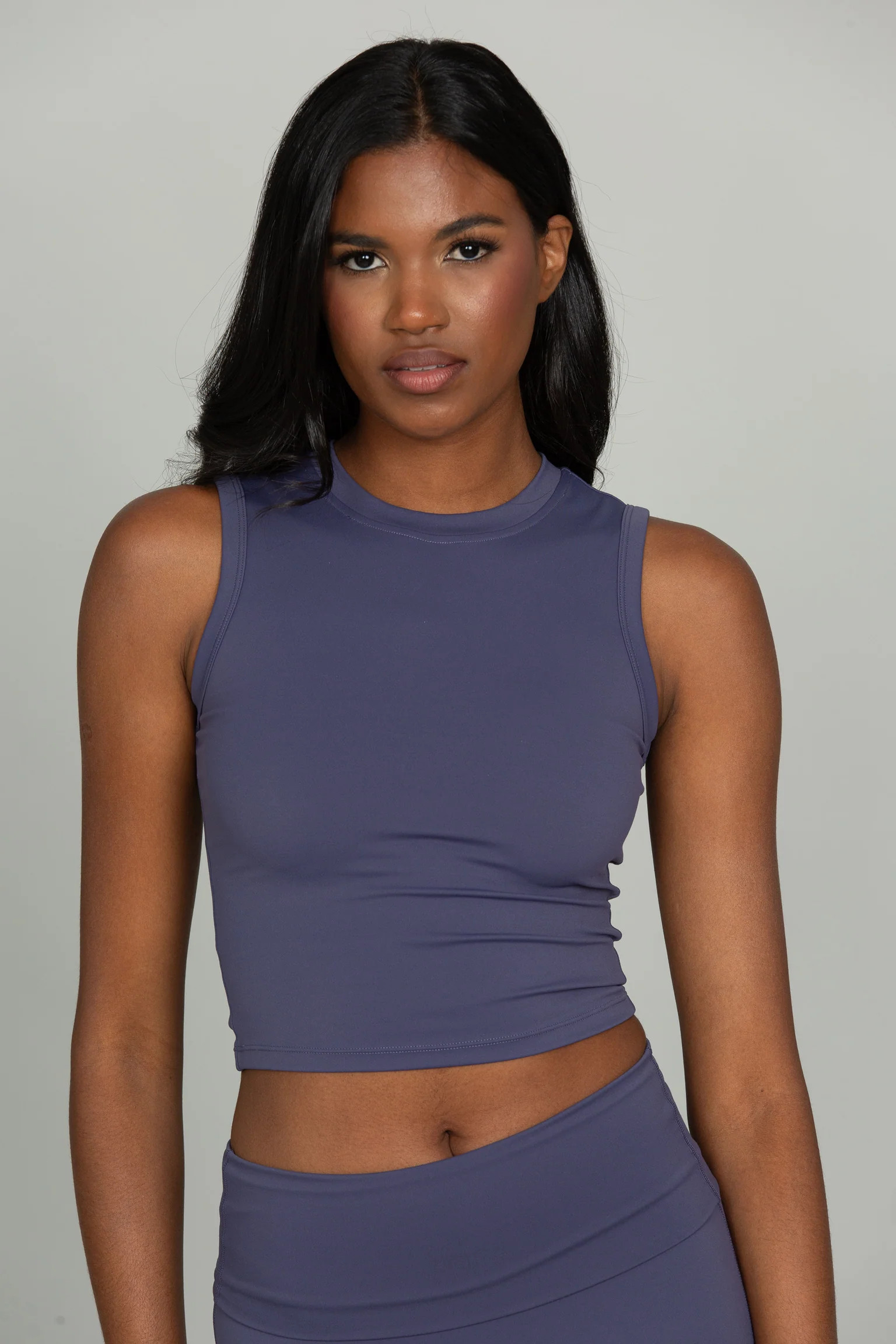 Pale Indigo CoreSculpt Crop Tank | Gold Hinge