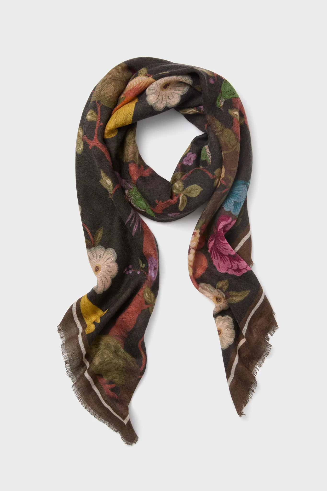 Baroque Floral Silk Cashmere Blend Large Scarf | Tuckernuck (US)