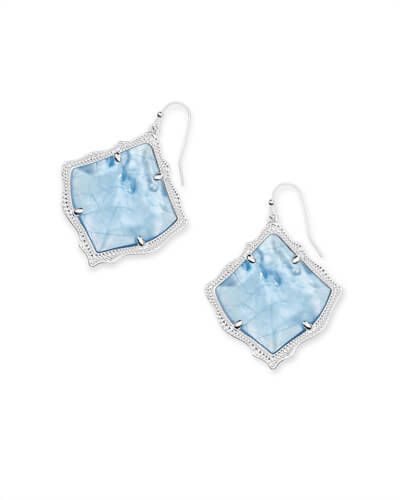 Kirsten Bright Silver Drop Earrings in Sky Blue Illusion | Kendra Scott