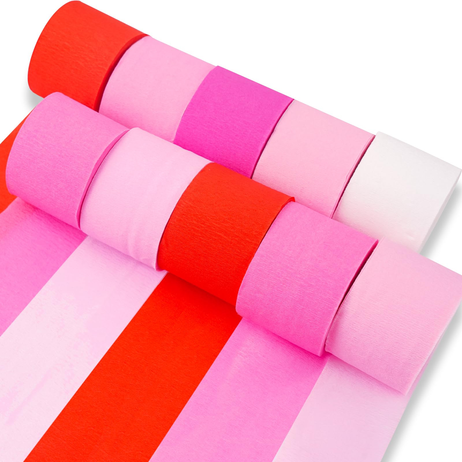 PartyWoo Crepe Paper Streamers 10 Rolls 820ft,Pack of Crepe Paper Streamers in Pink Shades Color,... | Amazon (US)