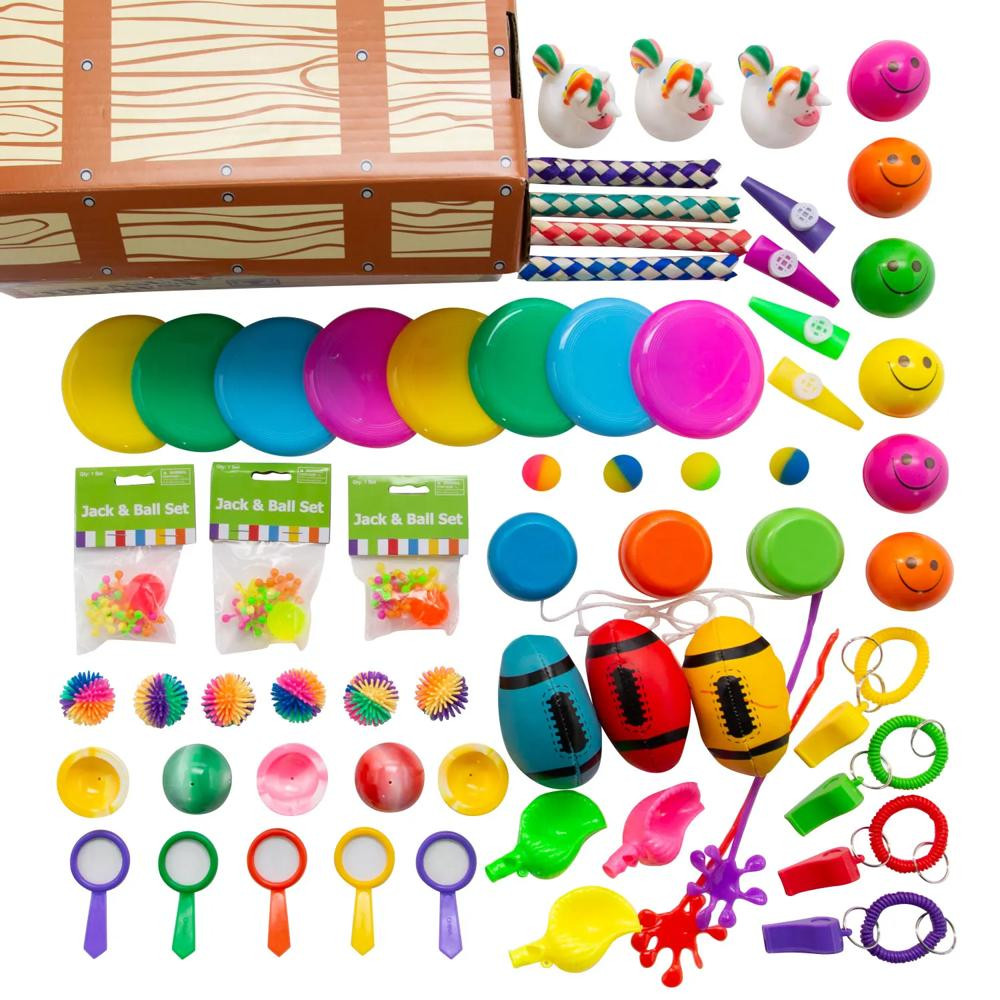 100 Pc 12"" Bulk Treasure Chest with Toy Assortment | Oriental Trading Company