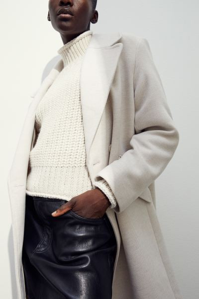 Double-breasted Coat - Light beige - Ladies | H&M US | H&M (US + CA)
