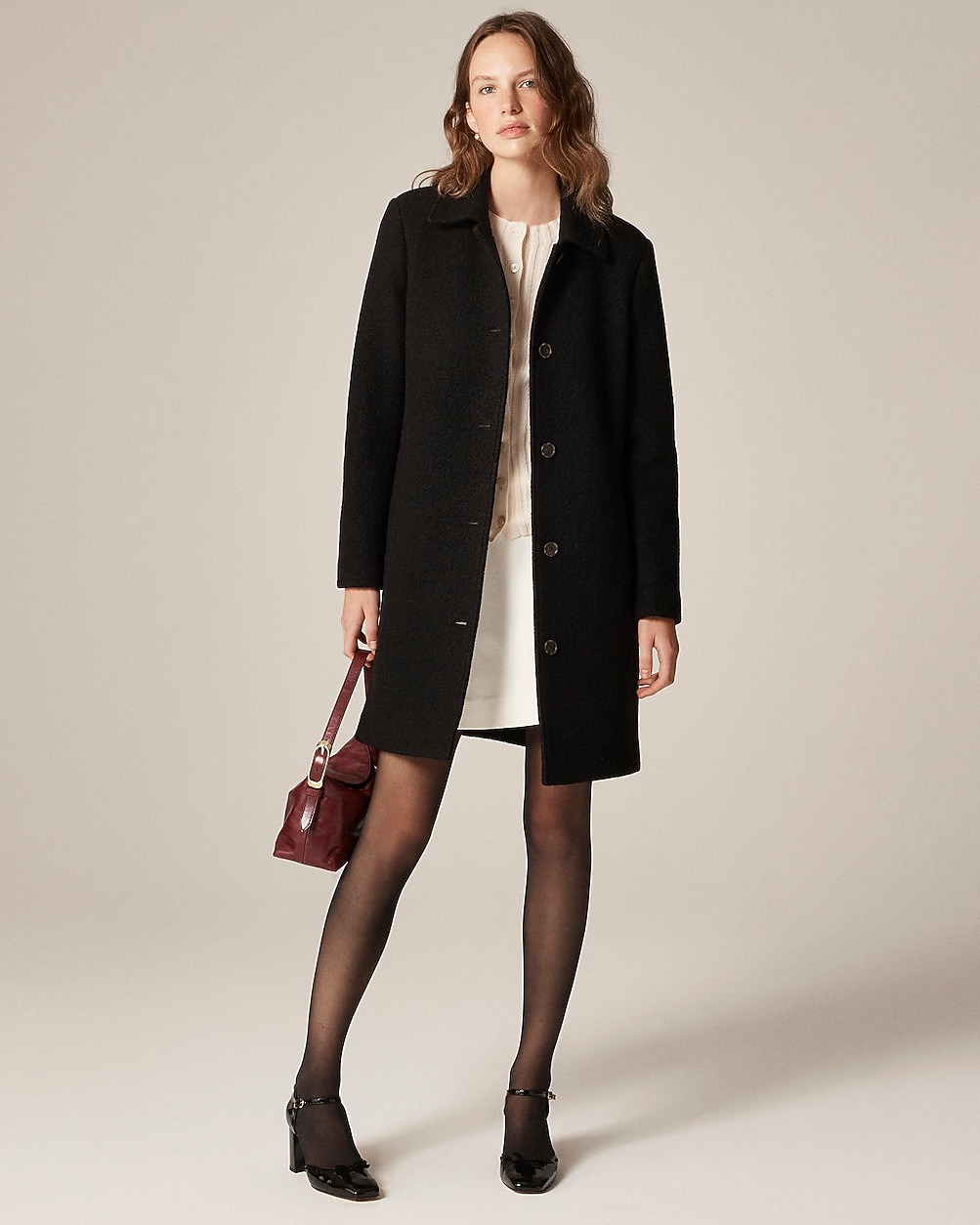 Petite car coat in Italian boiled wool | J. Crew US