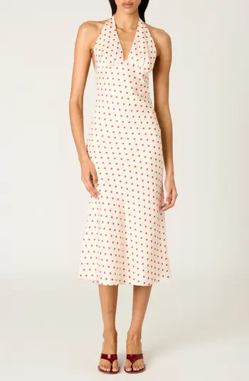 La Brea Polka Dot Halter Neck Slipdress | Nordstrom