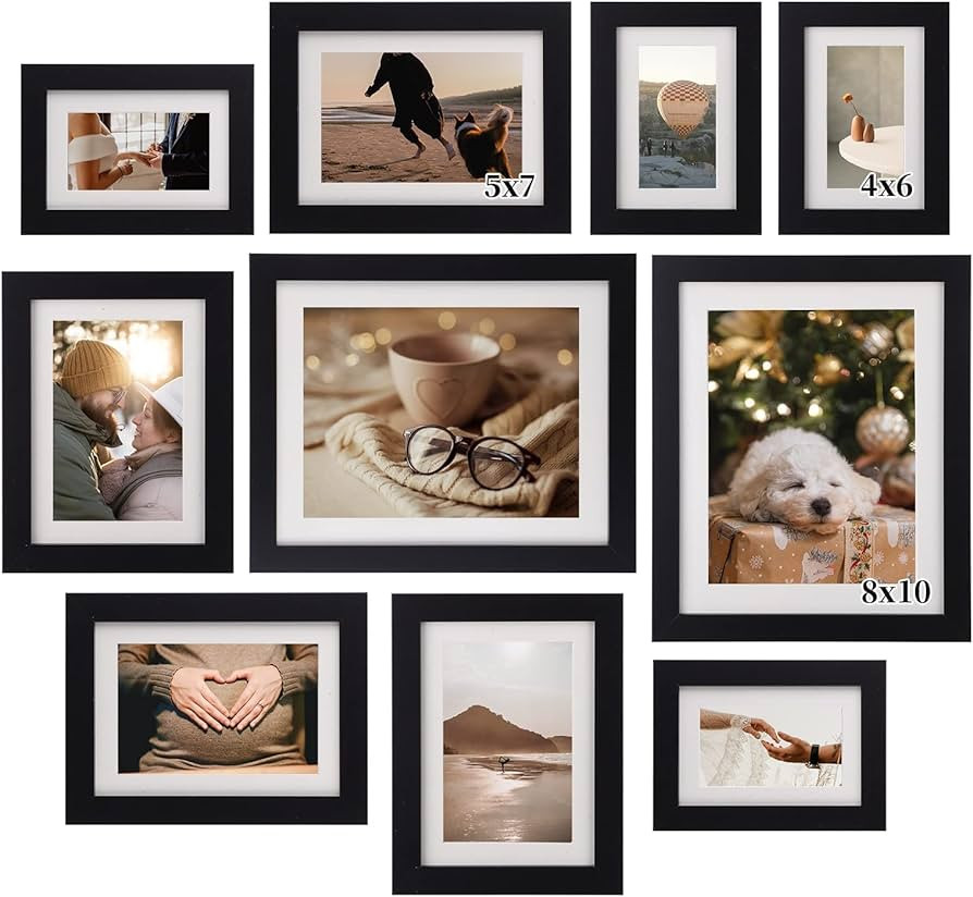 Picture Frames Set Photo Frames: 10 Pack Rustic Wood Family Picture Frame Collage Wall Decor with... | Amazon (US)