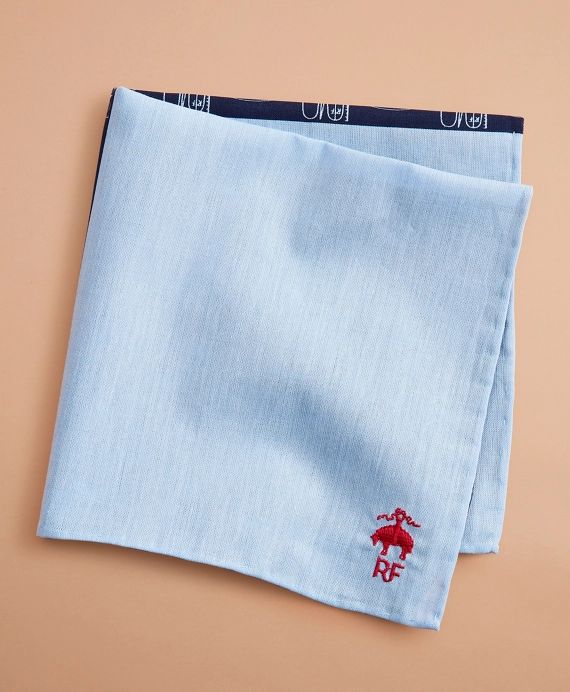 Surf-Print Chambray Pocket Square | Brooks Brothers