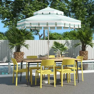 Novogratz Poolside Collection Connie Outdoor Umbrella - Aqua Haze/WhitePole | Bed Bath & Beyond