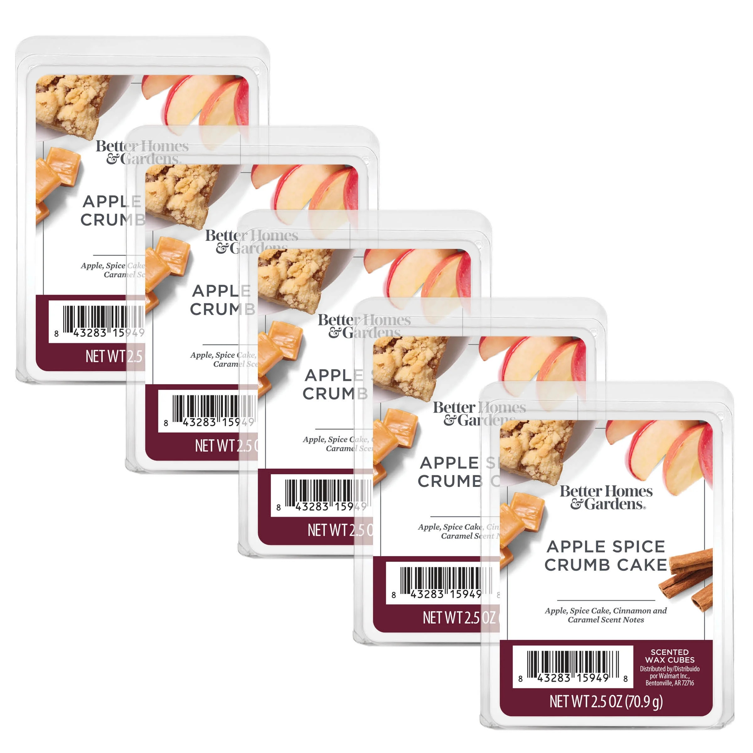 Apple Spice Crumb Cake Scented Wax Melts, Better Homes & Gardens, 2.5 oz (5-Pack) | Walmart (US)