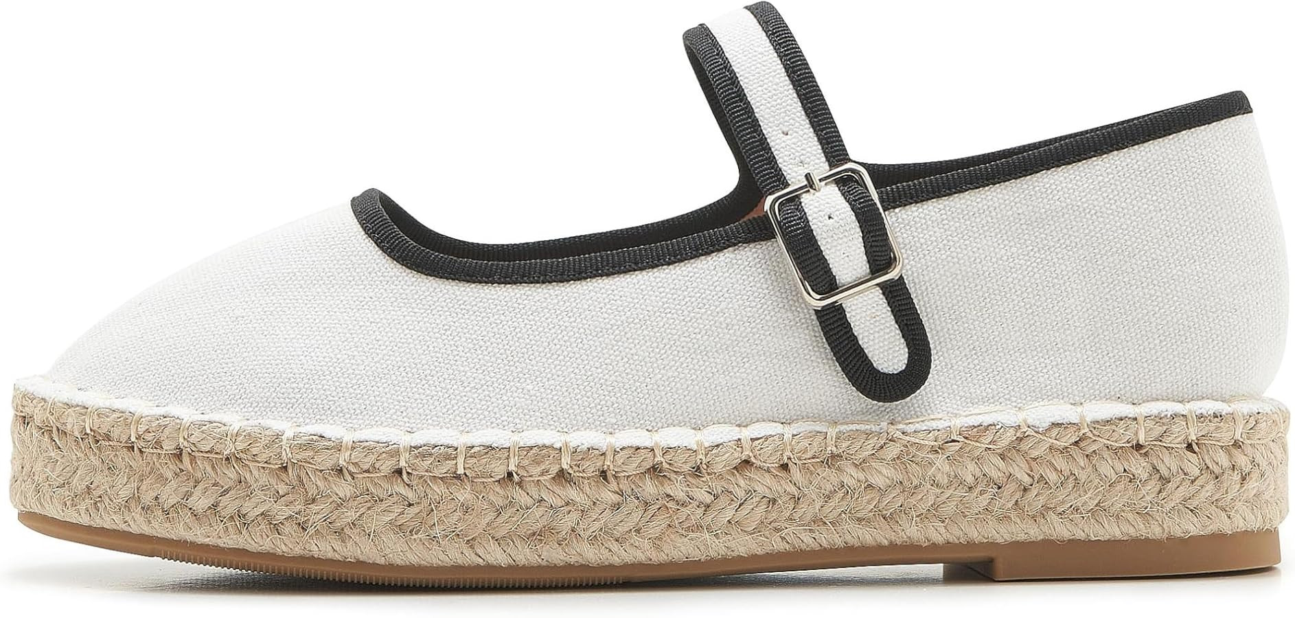 Women's Mary Jane Espadrilles Woven Espadrille Outsole Canvas Summer Flats | Amazon (US)