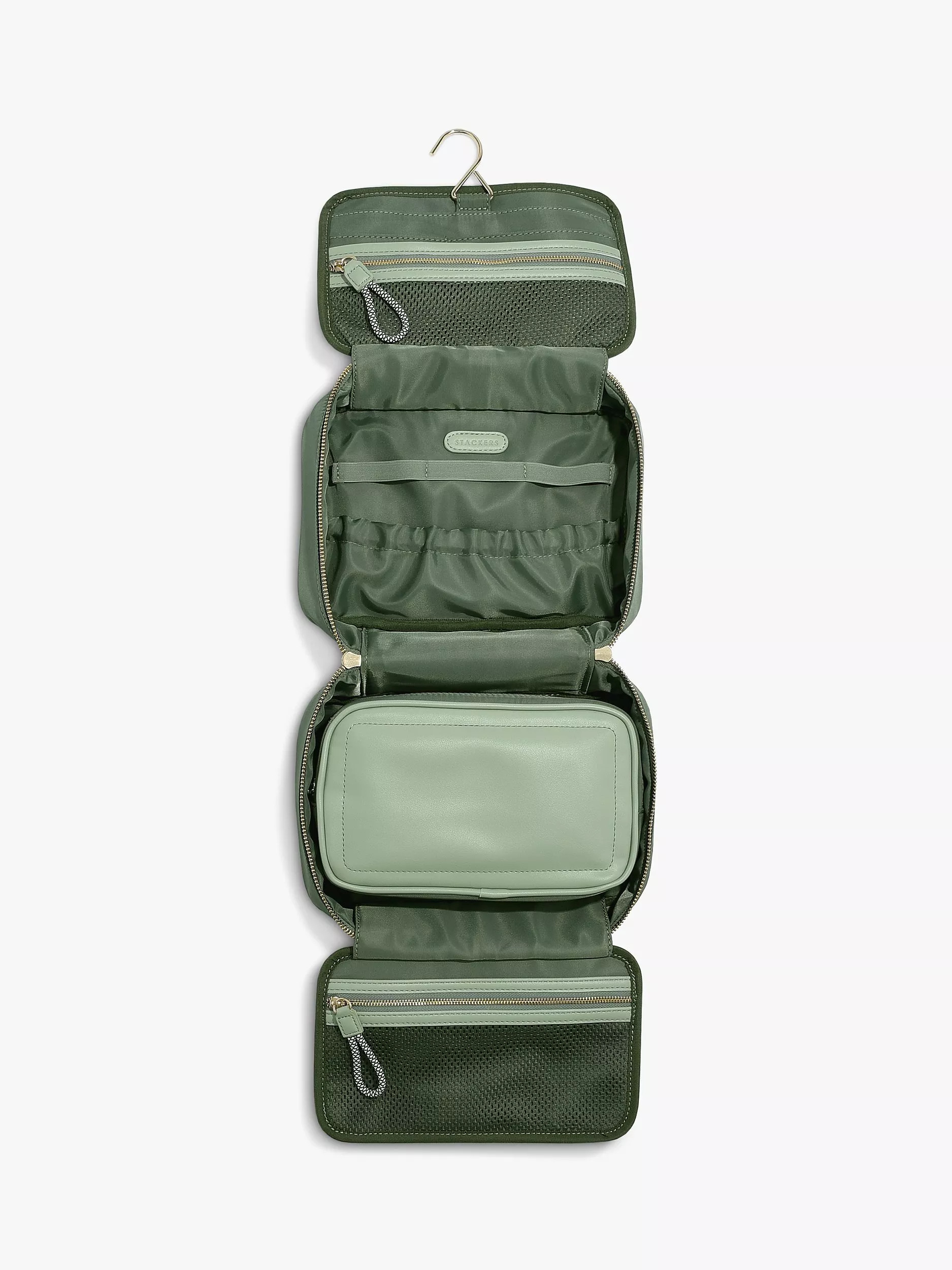 Stackers Hanging Wash Bag, Khaki | John Lewis (UK)