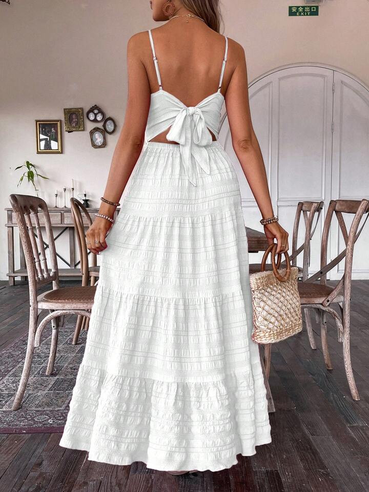 SHEIN Frenchy Women's Ruffle Hem Spaghetti Strap Dress | SHEIN