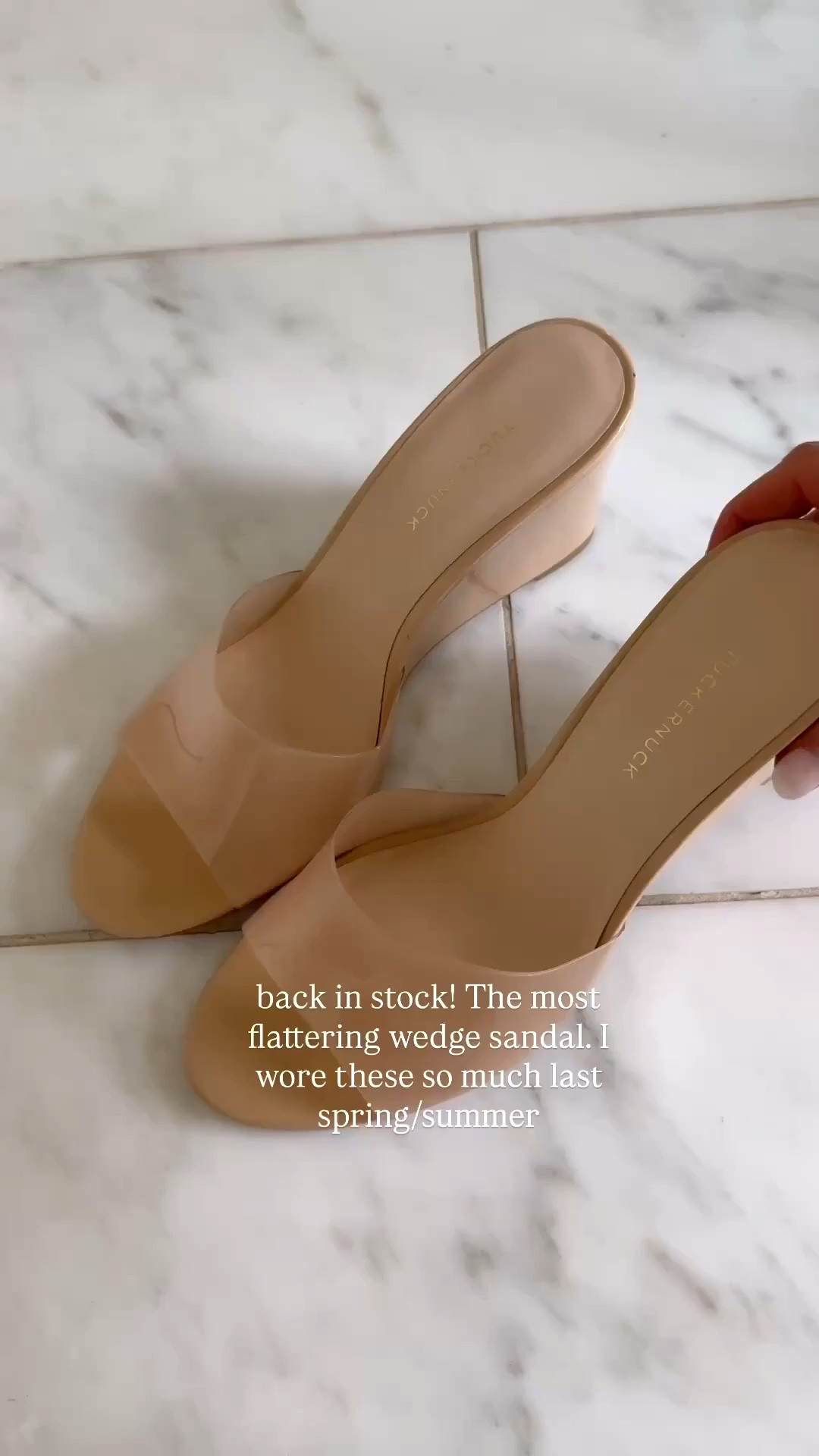 Back in stock! One of my favorite spring/summer wedges. So flattering and comfortable