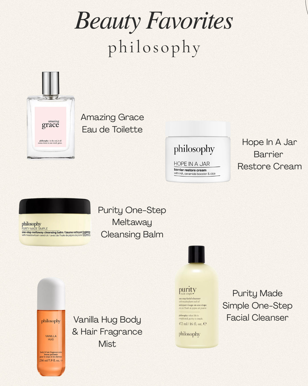 My @philosophy lineup lately 🤍 Gentle cleansing, barrier repair, and the prettiest everyday fragrance. Linking all my staples here.

#puritycleanser #beautyfavs #macysstylecrew  #philosophy

 

#LTKBeauty #LTKgrwm #LTKselfcare