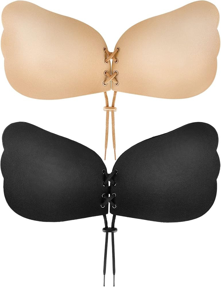 Sticky Bra, Backless Strapless Bra Push Up, Adhesive Invisible Lift Up Bras 2 Pairs | Amazon (US)