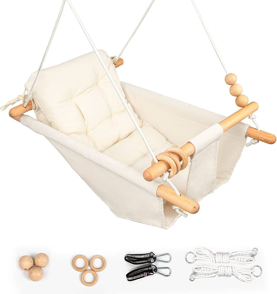 Baby Swing Outdoor Indoor for Infants to Toddlers, Portable Adjustable Tree Design with 5-Point S... | Amazon (US)