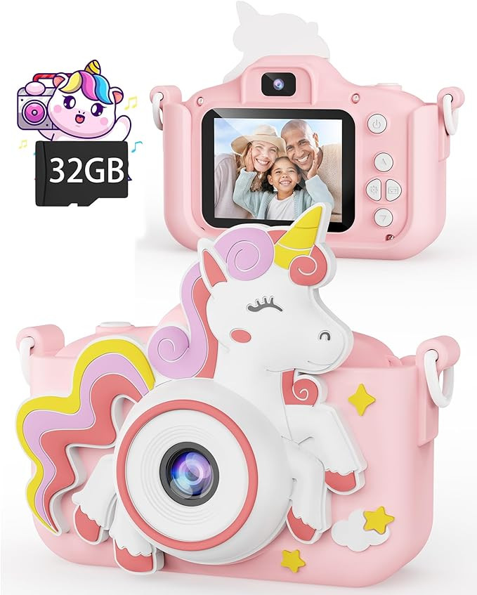 Kikapabi Unicorn Kids Camera Toys for Girls Boys Age 3-8, Christmas Birthday Gifts for Girls Age ... | Amazon (US)