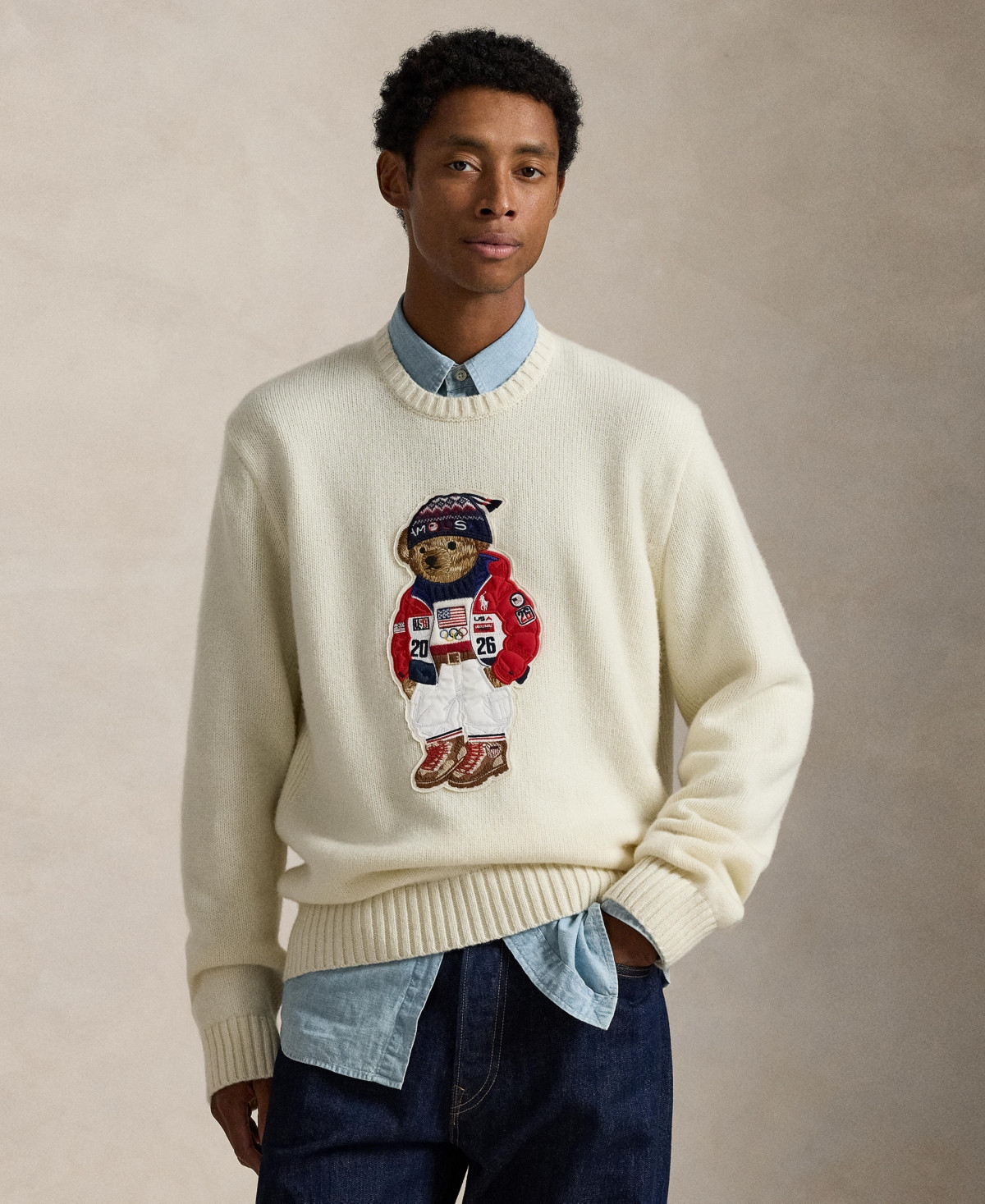 Polo Ralph Lauren Men's Polo Bear Sweater - Cream Combo | Macy's