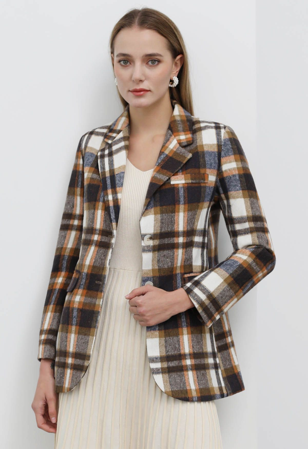Charm Overload Brown Plaid Blazer | Chicwish