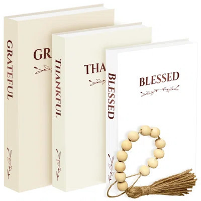 3pcs Decorative Books for Home Decor with an Wood Bead Garland | Wayfair North America