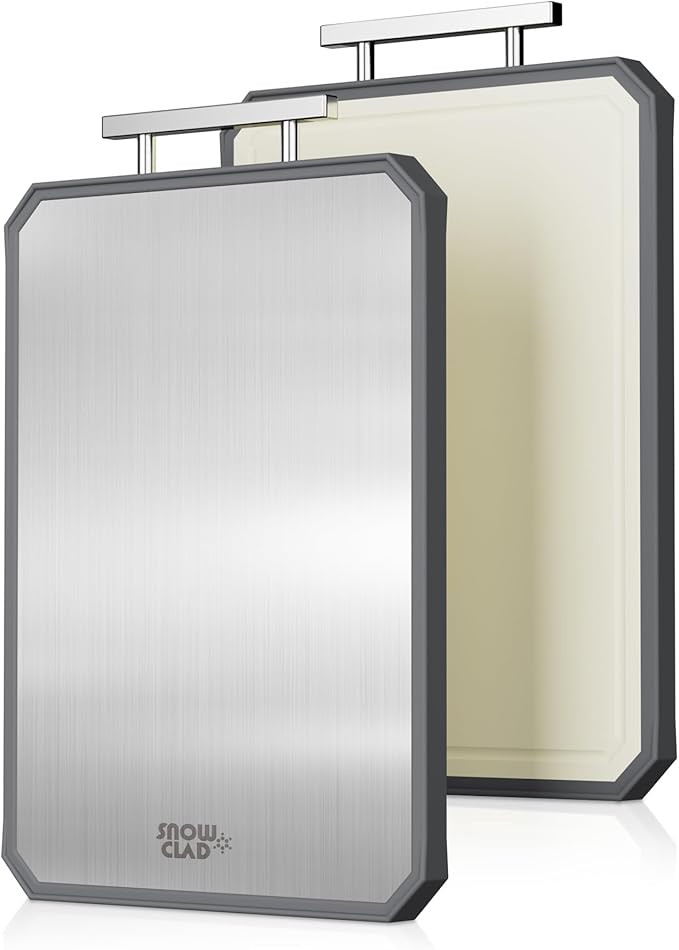 SNOWCLAD Stainless Steel Cutting Board,Double Sided Steel Cutting Boards for kitchen,Stainless St... | Amazon (US)