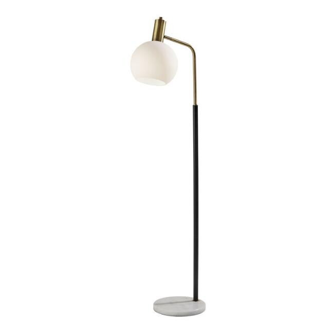Metal and White Marble Adjustable Dylan Floor Lamp | World Market