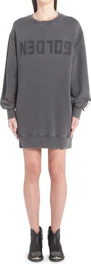 Golden Goose Upside Down Logo Long Sleeve Cotton Sweatshirt Dress | Nordstrom | Nordstrom
