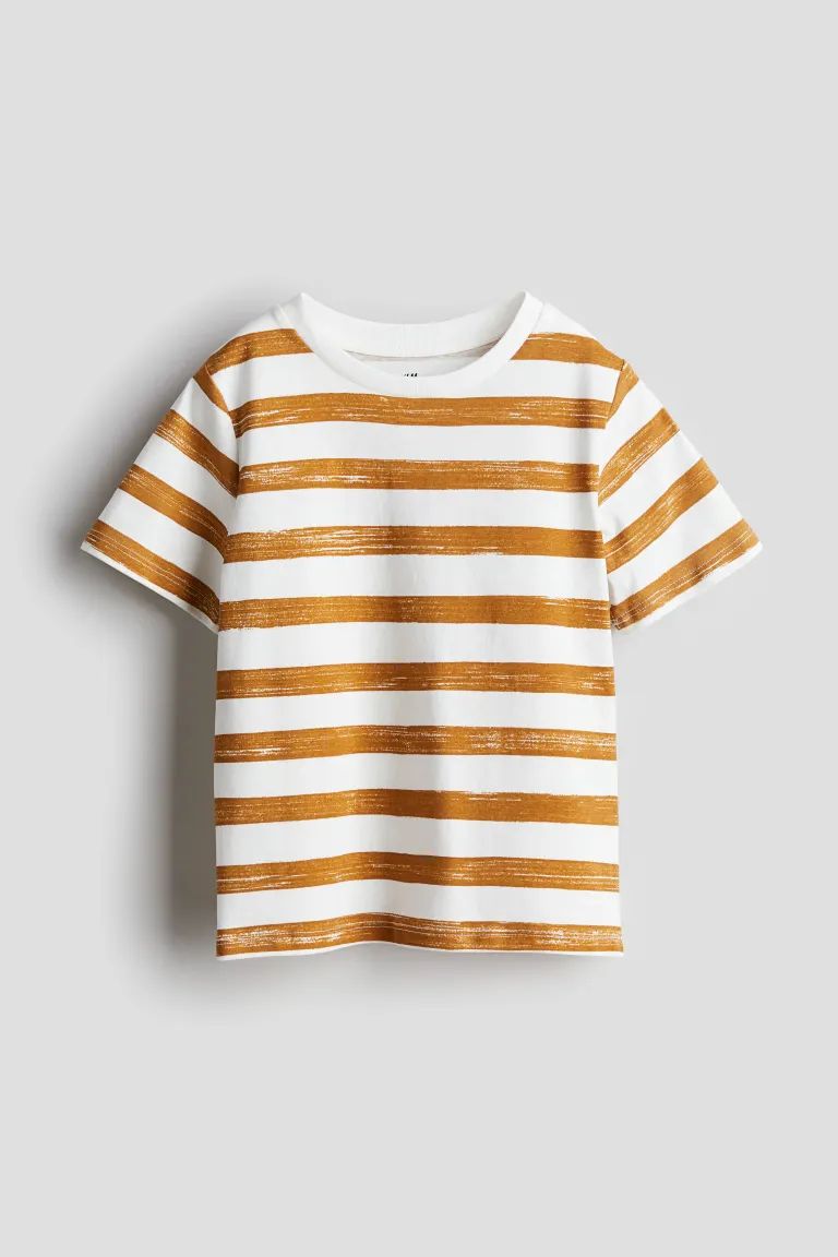 Printed T-shirt - White/striped - Kids | H&M US | H&M (US + CA)